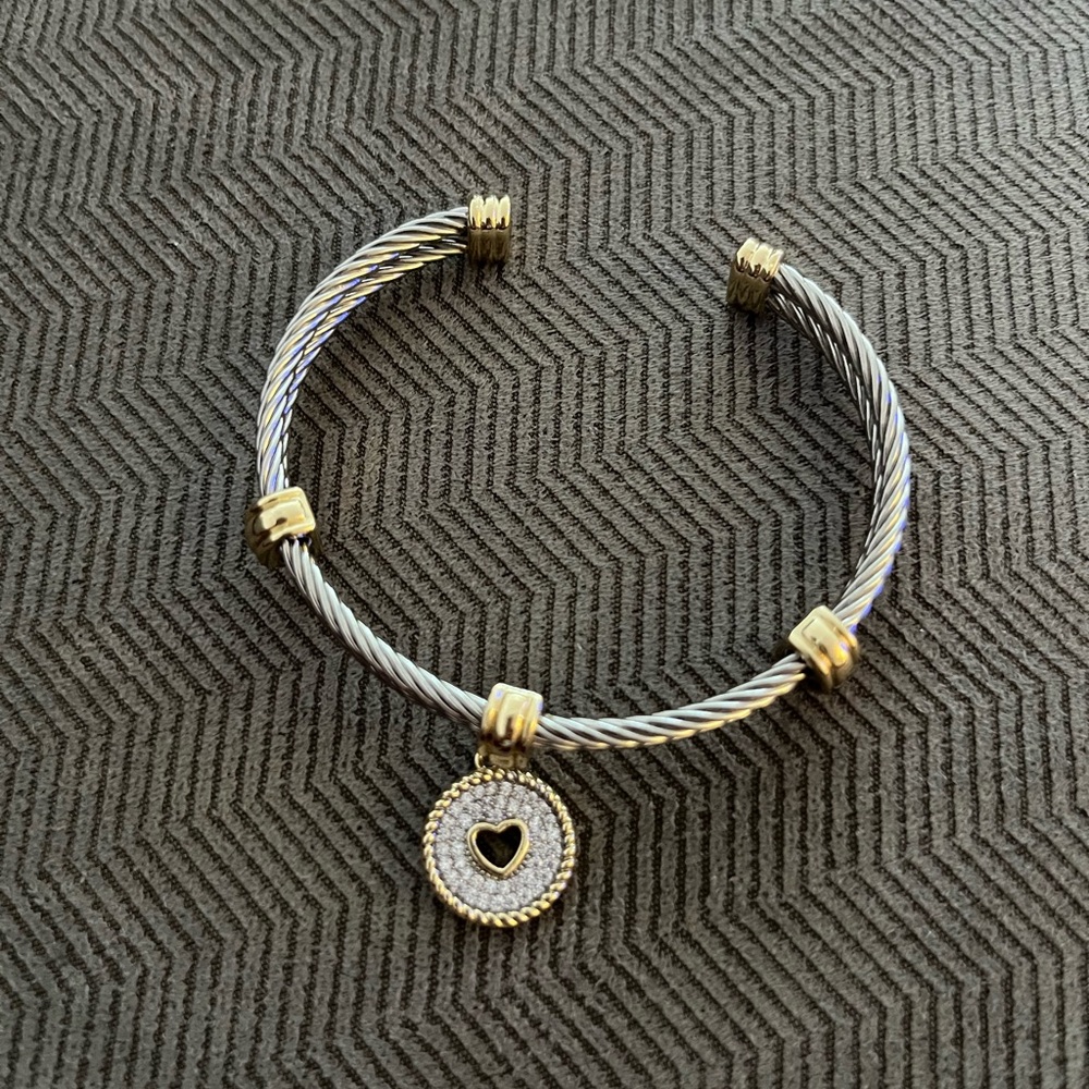 Landau Gold and Silver Heart Charm Bracelet